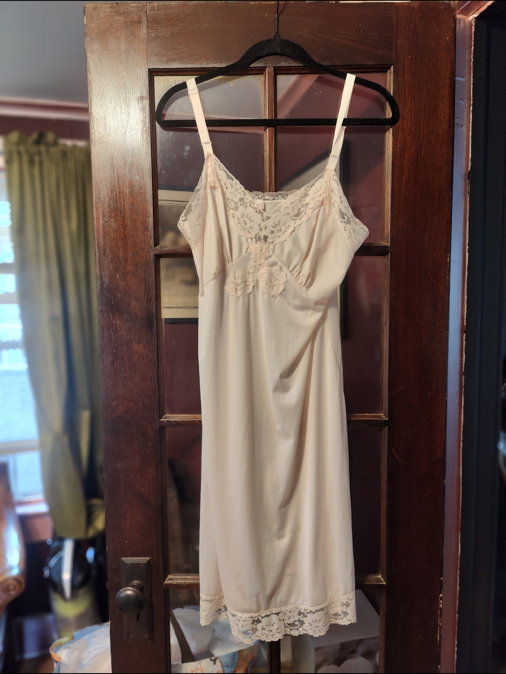 Women's Lace-Trim Slip Dress - Cream